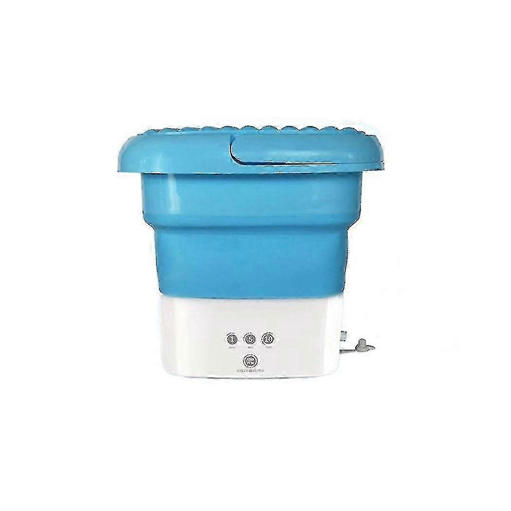 Blue Washing Machine, Mini Folding Washing Machine Combo With Small Collapsible Drain Basket Uk Plu
