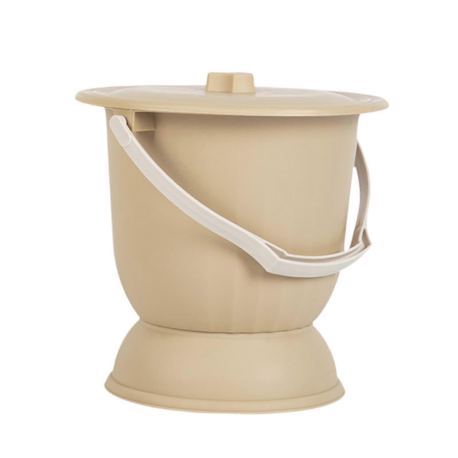 Potty Bucket Urinal with Lid for Children and Women, Thickened Yellow Night Pot for Indoor Home Use in Bedroom