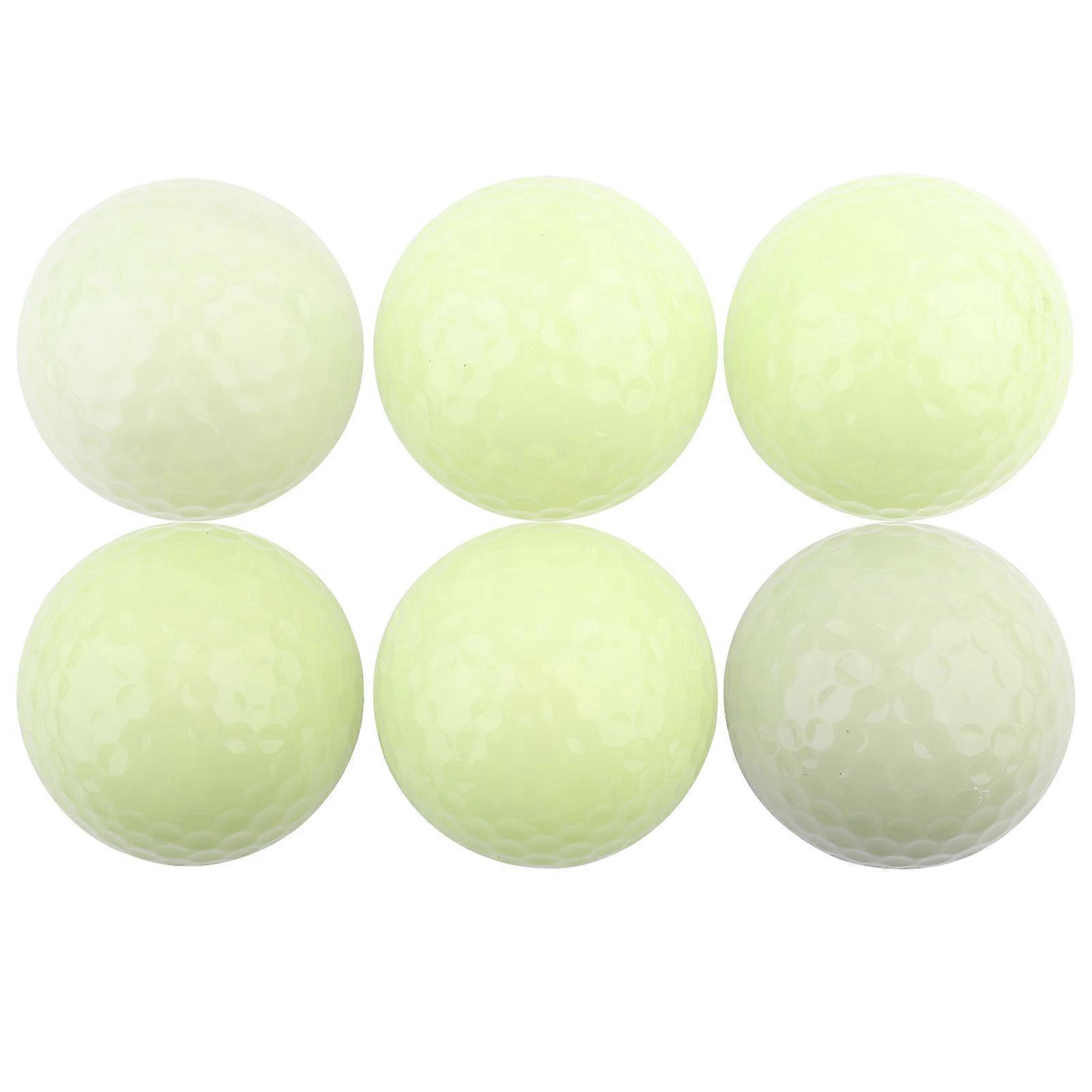 Lot de 6 balles de golf fluorescentes lumineuses de nuit, longue durée, brillent dans le noir