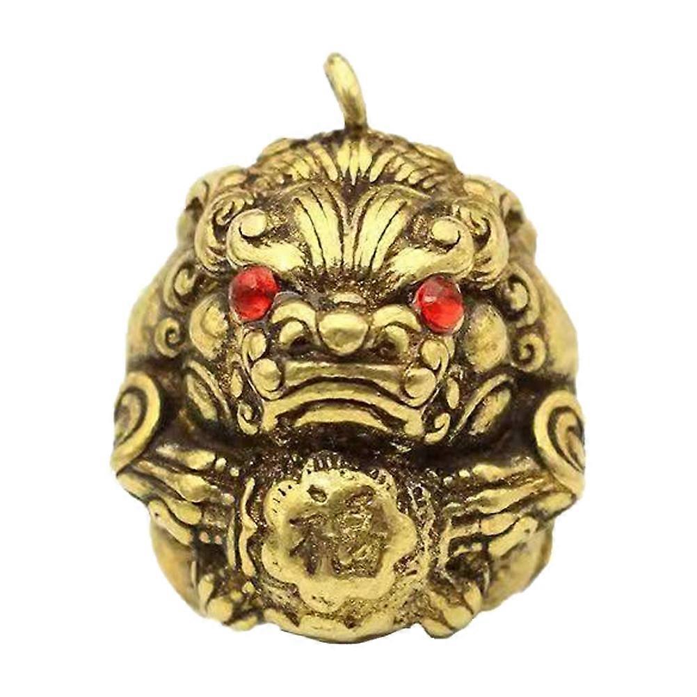Creative Brass Key Chain Pendant Retro Chinese-style Decor for Car Keys Golden Small Size