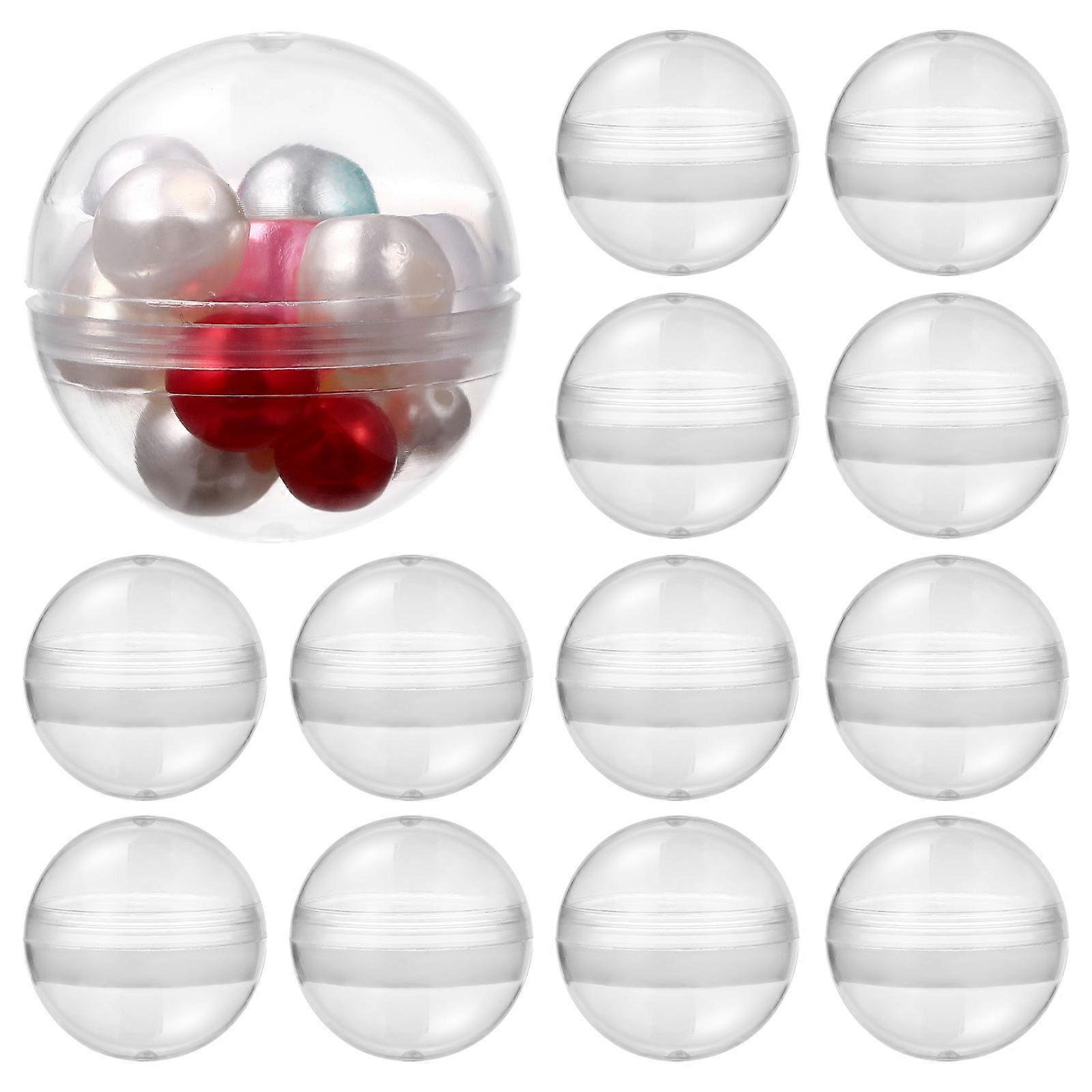Pack of 100 Empty Round Capsules Small Balls Mini Plastic Containers for DIY Party Ornaments 32mm