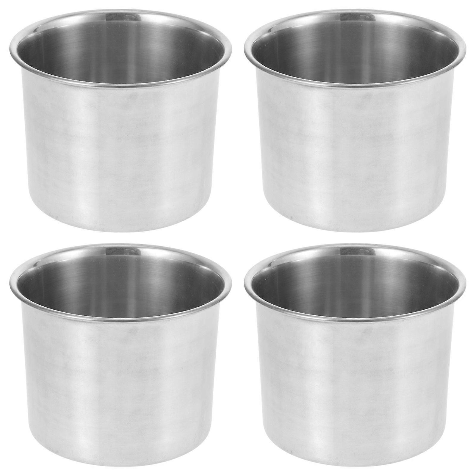 Spice Containers 4Pcs Modern Design Round Condiment Storage Pot for Kitchen Use Silver Color Easy to Clean