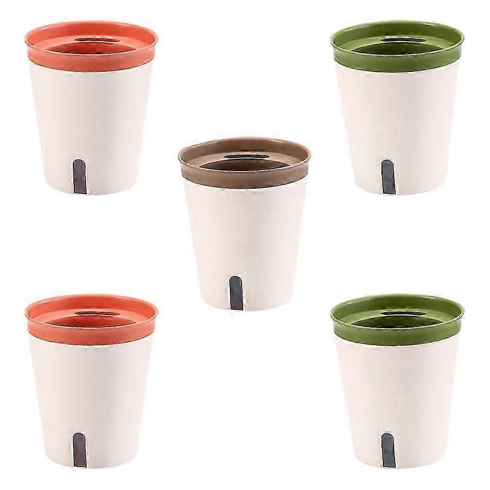 家庭用5pcs自動散水ポット多肉植物フラワーベイスン吸収性植木鉢