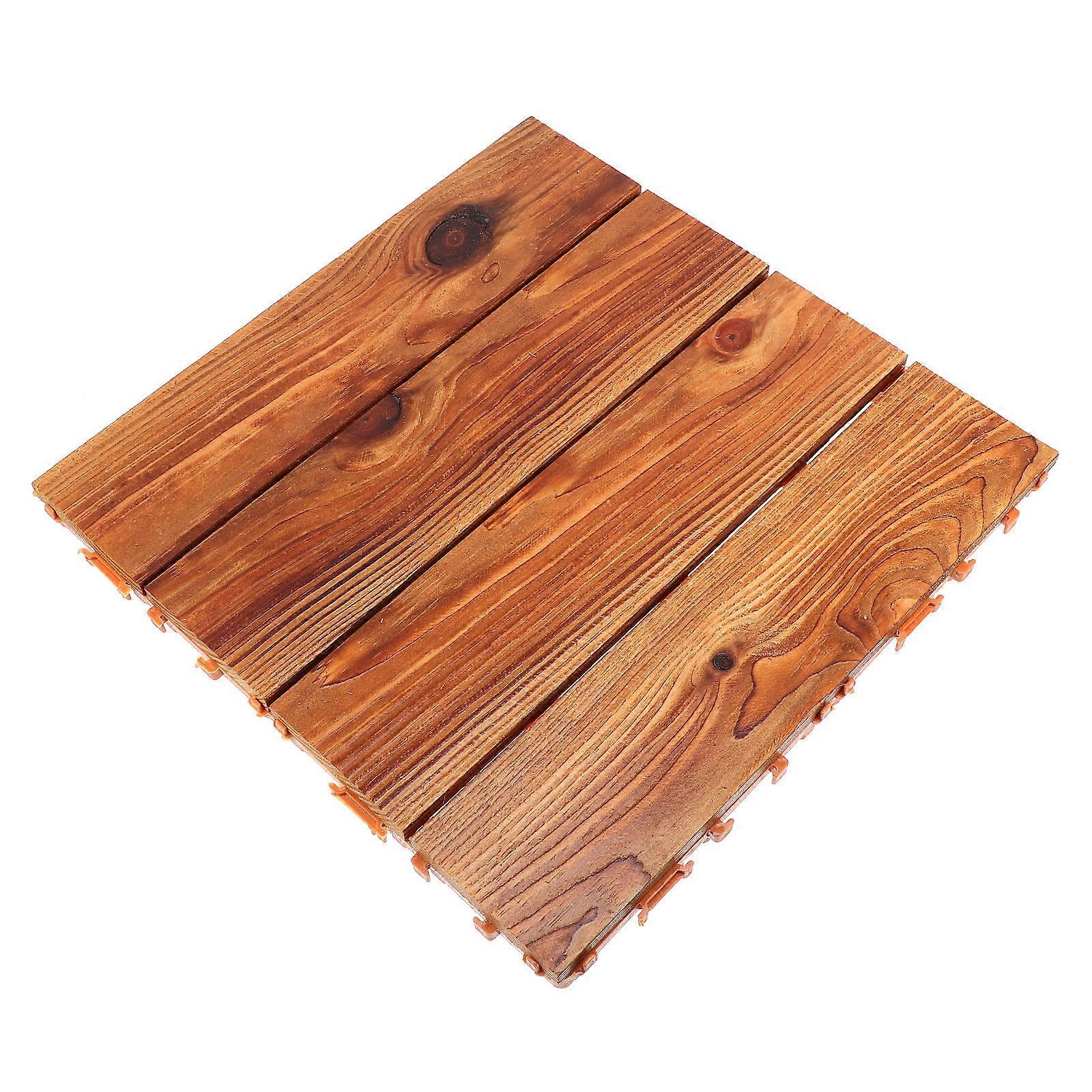 Wooden Interlocking Tiles for Outdoor Use Multi Color Durable Decking Floor Perfect for Home Balcony Patio 12.5 x 12.5 Inches