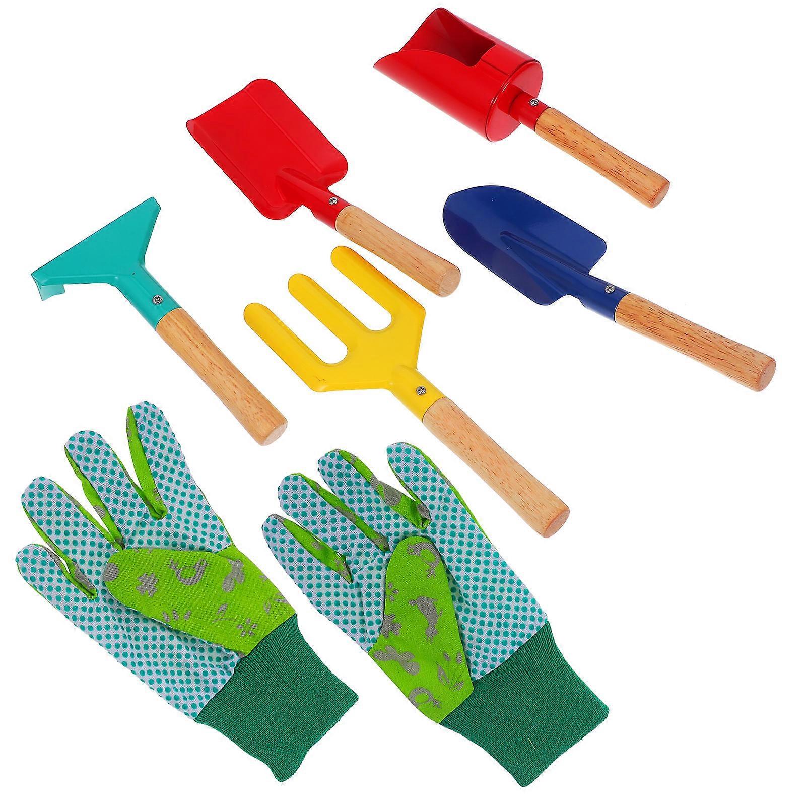 Garden Tools Kit 1 Set Hard To Break Garden Rake Fork Suitable For Outdoor Planting Robust Assorted Color