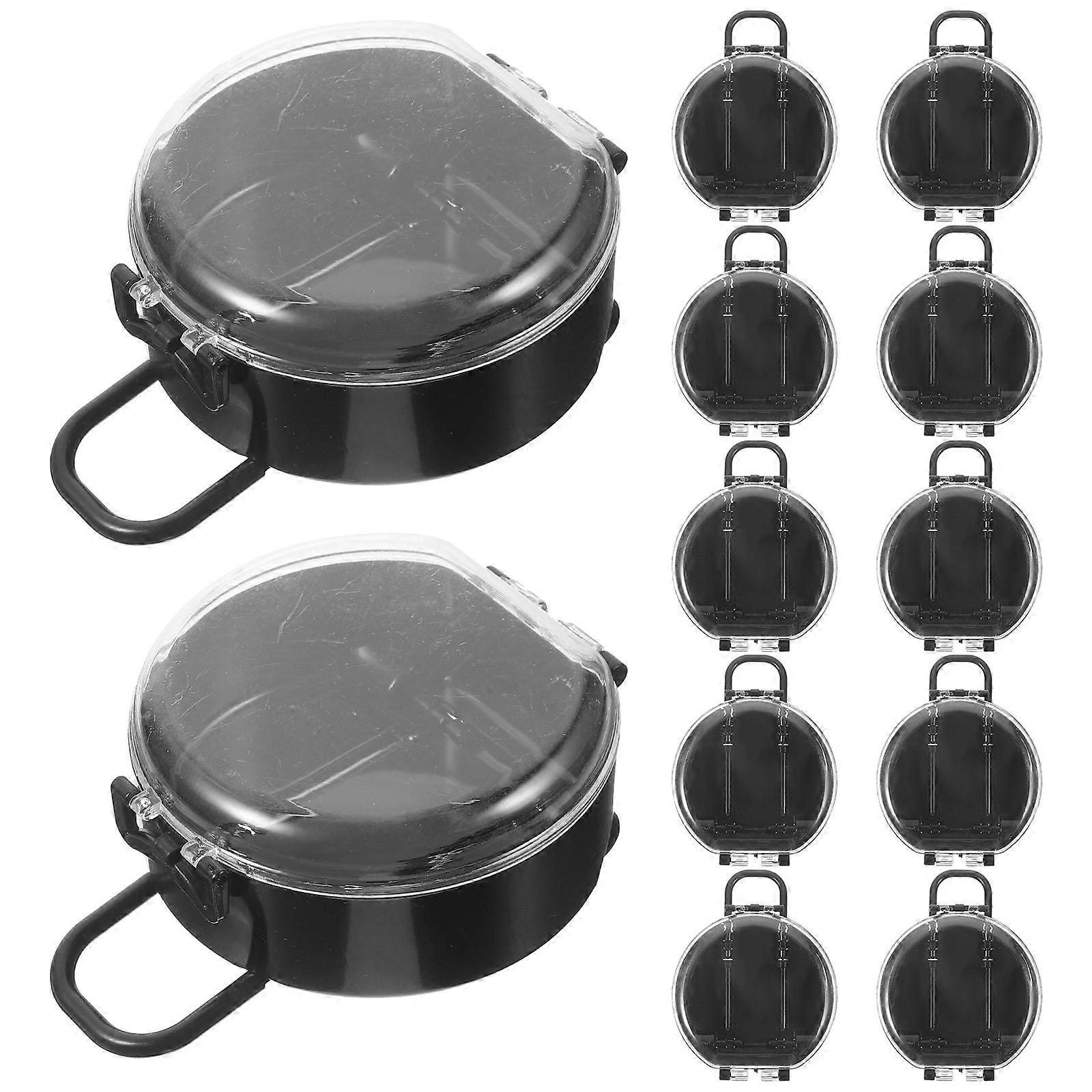 12pcs Mini Round Suitcase Boxes Creative Candy & Jewelry Storage Containers for Weddings, Parties & Theme Events Elegant Black Design