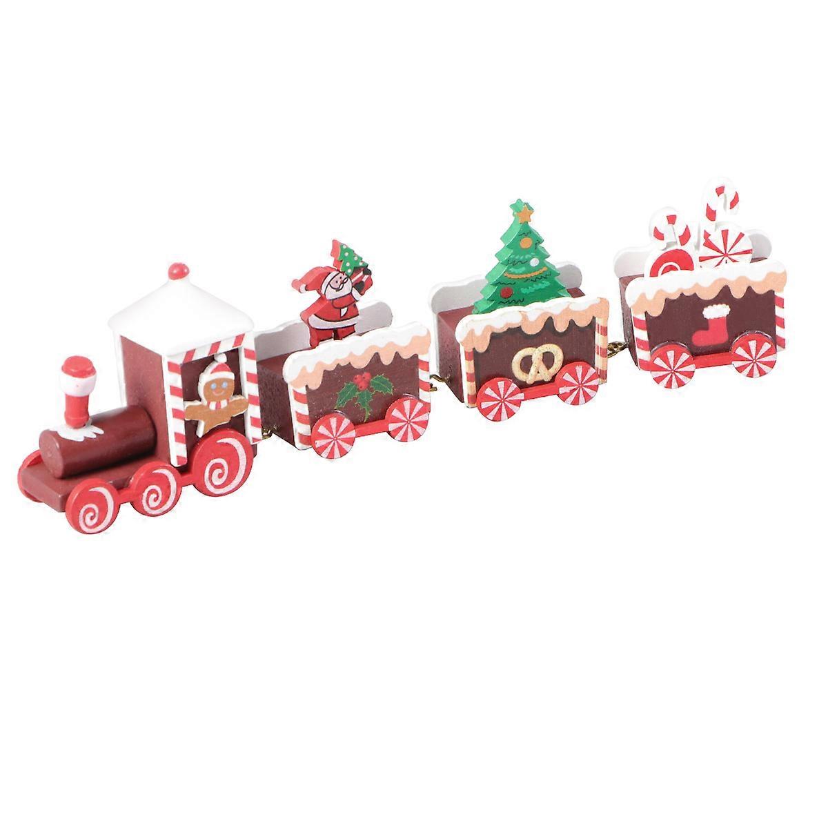 Cute Christmas Style Train Shape Desktop Ornament Perfect For New Year Party In Assorted Color 1Set