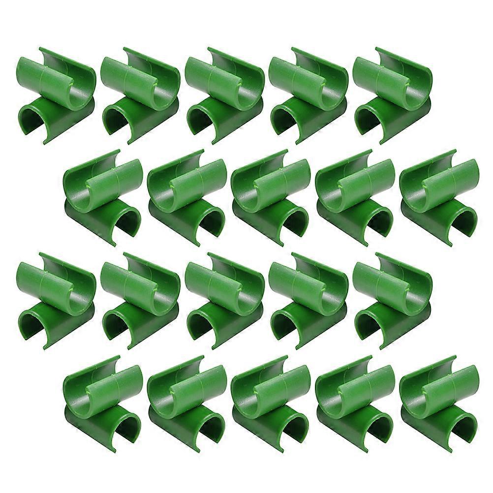 100Pcs Green Plastic Plant Stake Connectors Withstand High And Low Temperature For Gardening Use