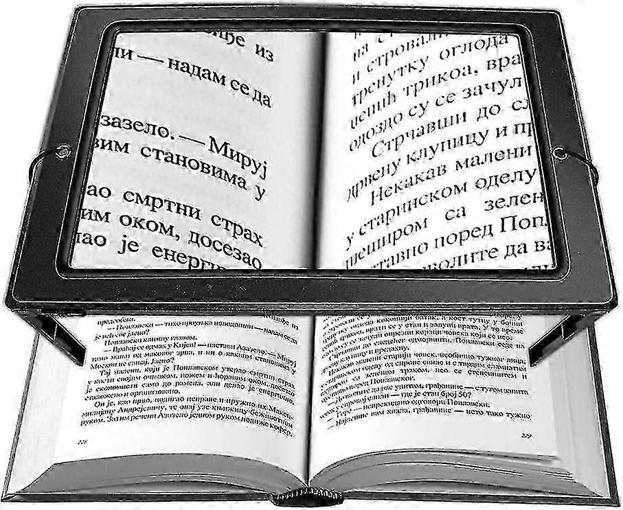 Reading Magnifier, 3x Magnification A4 Rectangular Illuminated Magnifying Glass With 4 Bright Led Large Full-page Illuminated Magnifying Glass