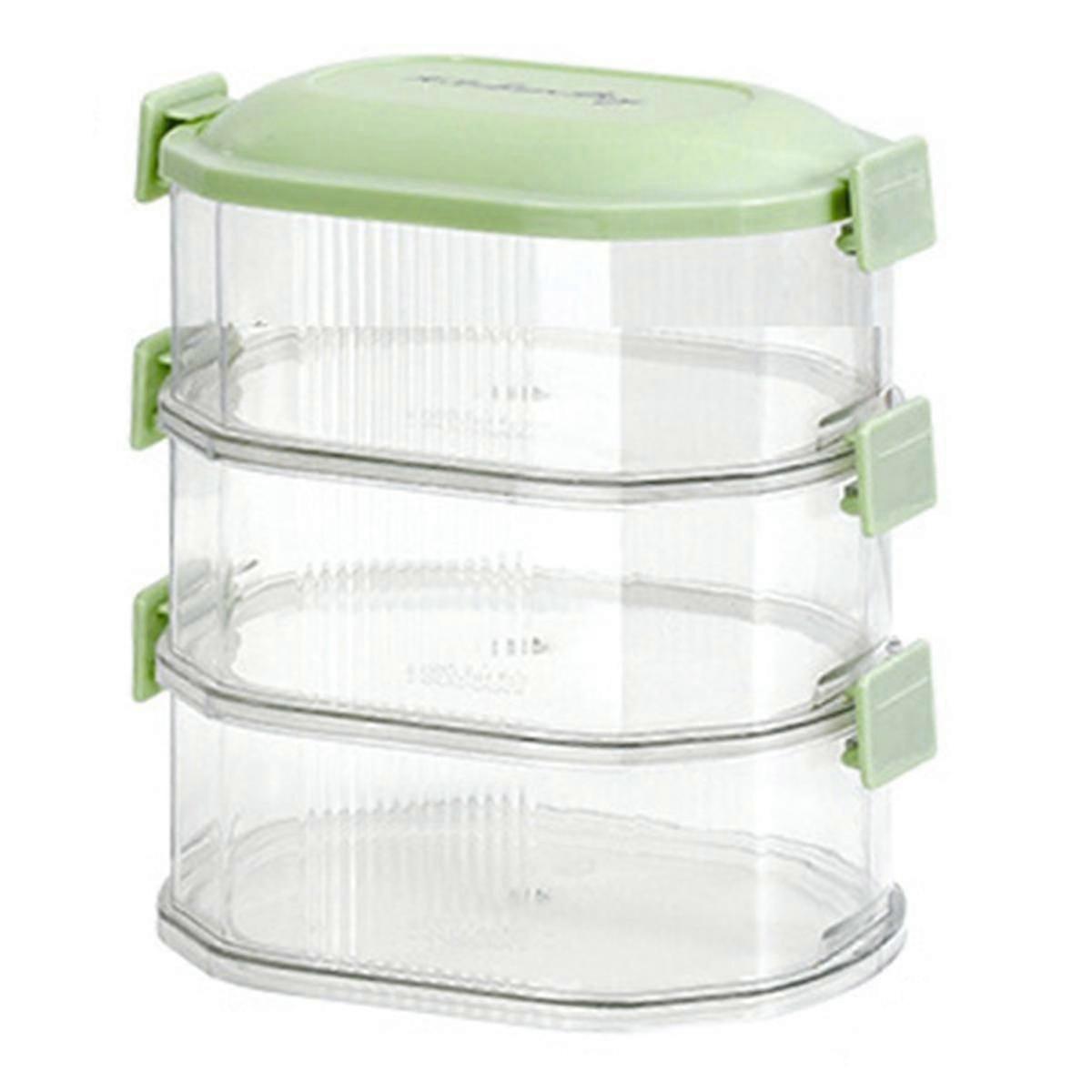 3 Layer Food Storage Containers with Lid Plastic Removable Stackable Silicone Ring Leak Proof Air Tight Food Storage Box
