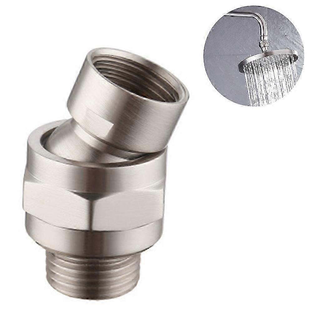 Adjustable Swivel Ball Joint Shower Arm Extension - Universal Showerhead Holder in Brushed Nickel Finish for Enhanced Shower Experience