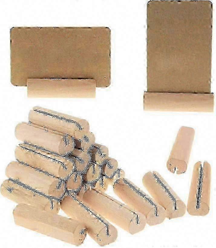 40 Wooden Photo Card Holders - Round Stake Table Number Clips with Wood Base for Memo & Place Cards