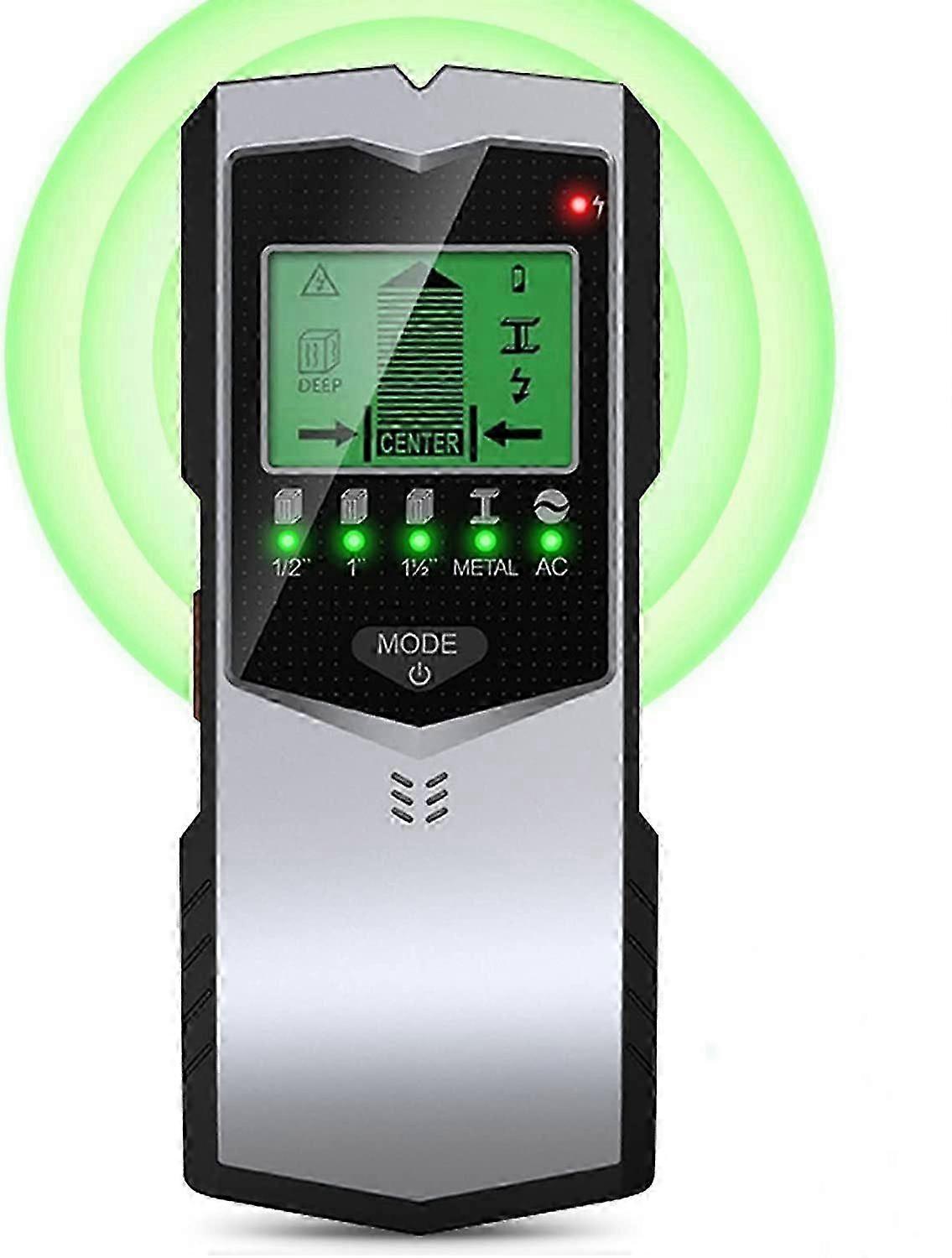 Electric Cable Finder, 5 in 1 Wall Detector, LCD Display with Battery, Wall Metal Detector, Material Detector Wall Detector for Wood, Metal, AC