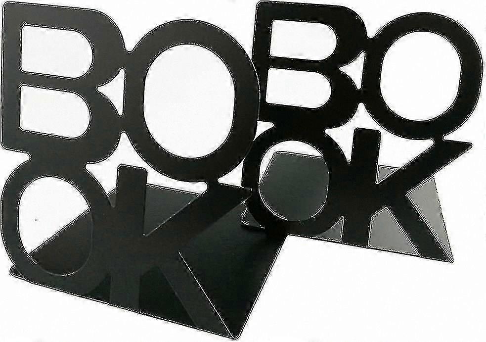 Black Non-Slip Bookends for Home, Office, and Kitchen Use
