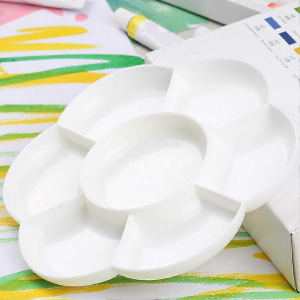7-Hole Plum Palette for Oil Watercolor Painting - Ergonomic White Art Mixing Bowl, Lightweight and Durable Design