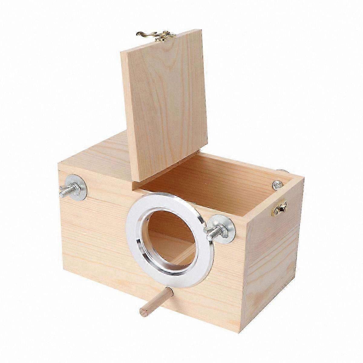 Parrot Nesting Box with Light Brown Floral Design for Cockatiels and Small Birds, 1 Set