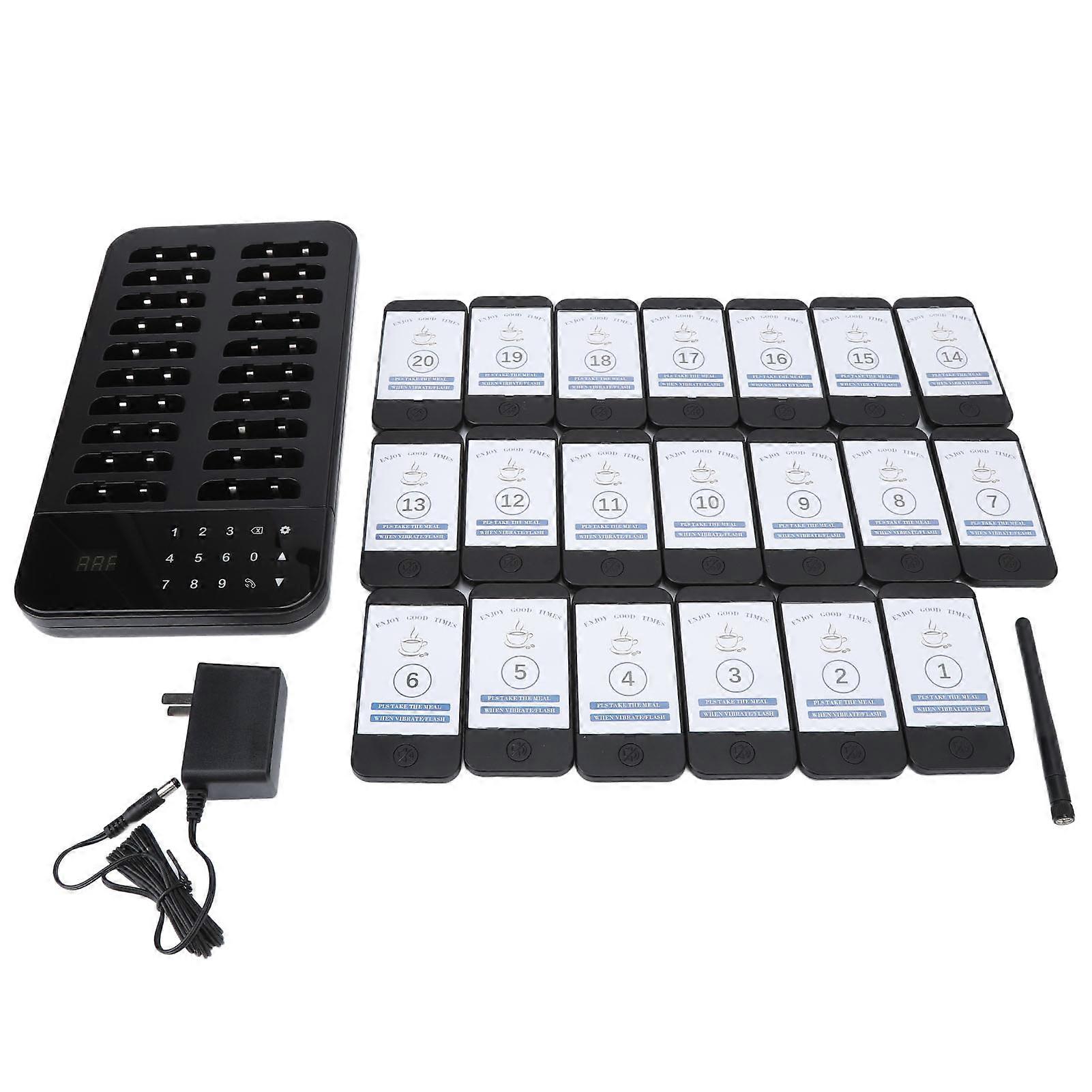 Wireless Calling System with Touch Control 3 Modes 998 Pagers for Restaurants US Plug