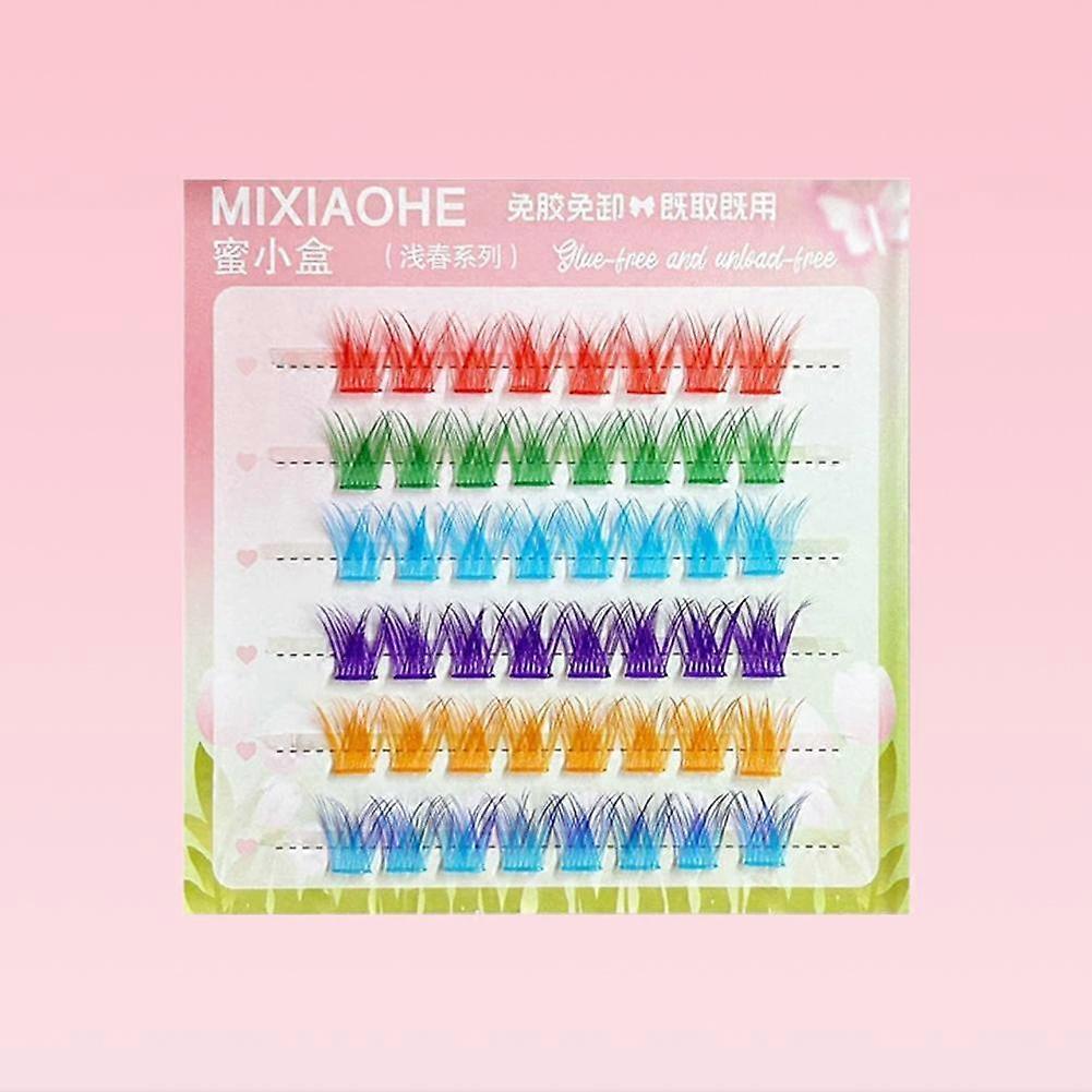 Reusable Strip Colored False Eyelashes Fun Color Fake Lashes Lightweight