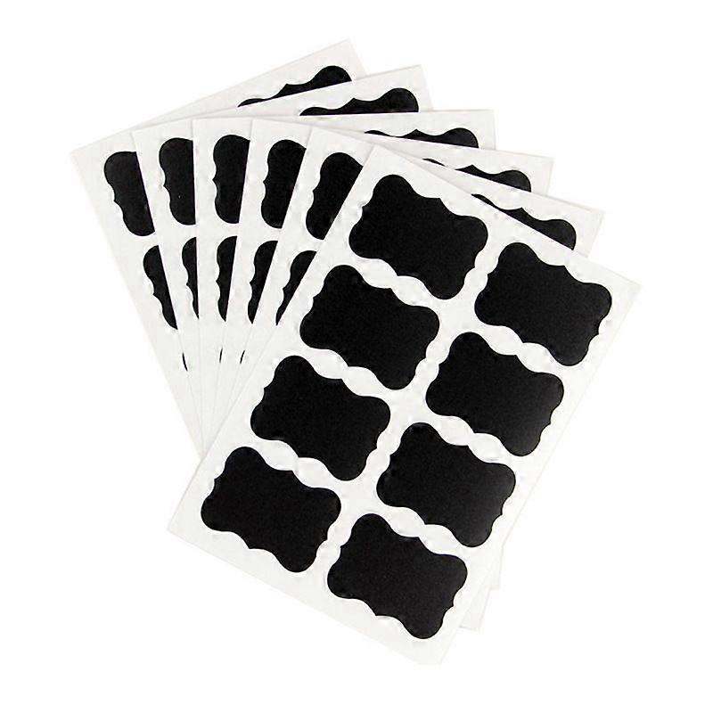 20-Sheet Blackboard Stickers - Chalkboard Label Rolls (Black)