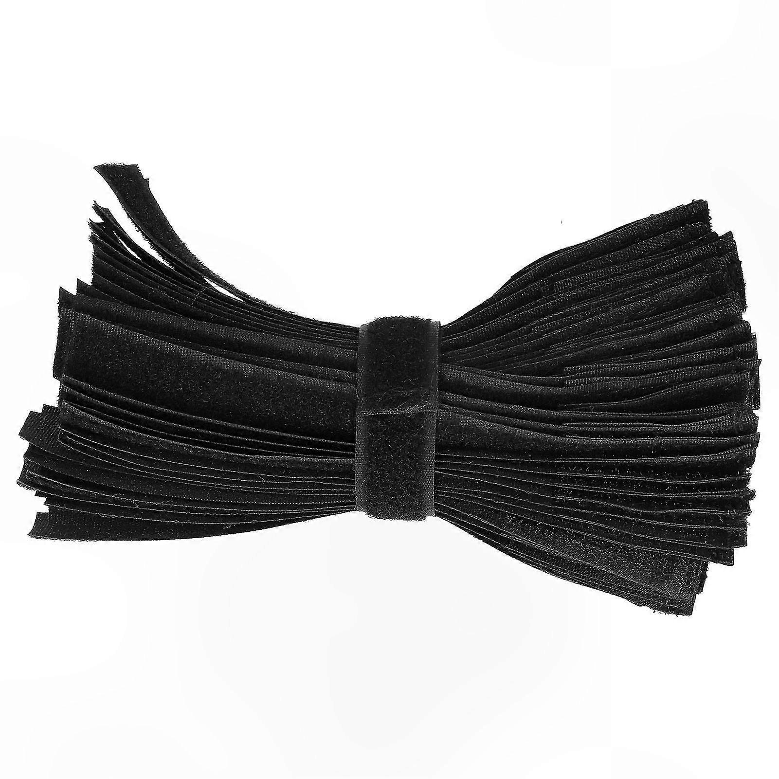 50-Pack Cable Ties with Integrated Buckle for Wire Management and Extension Cables in Black