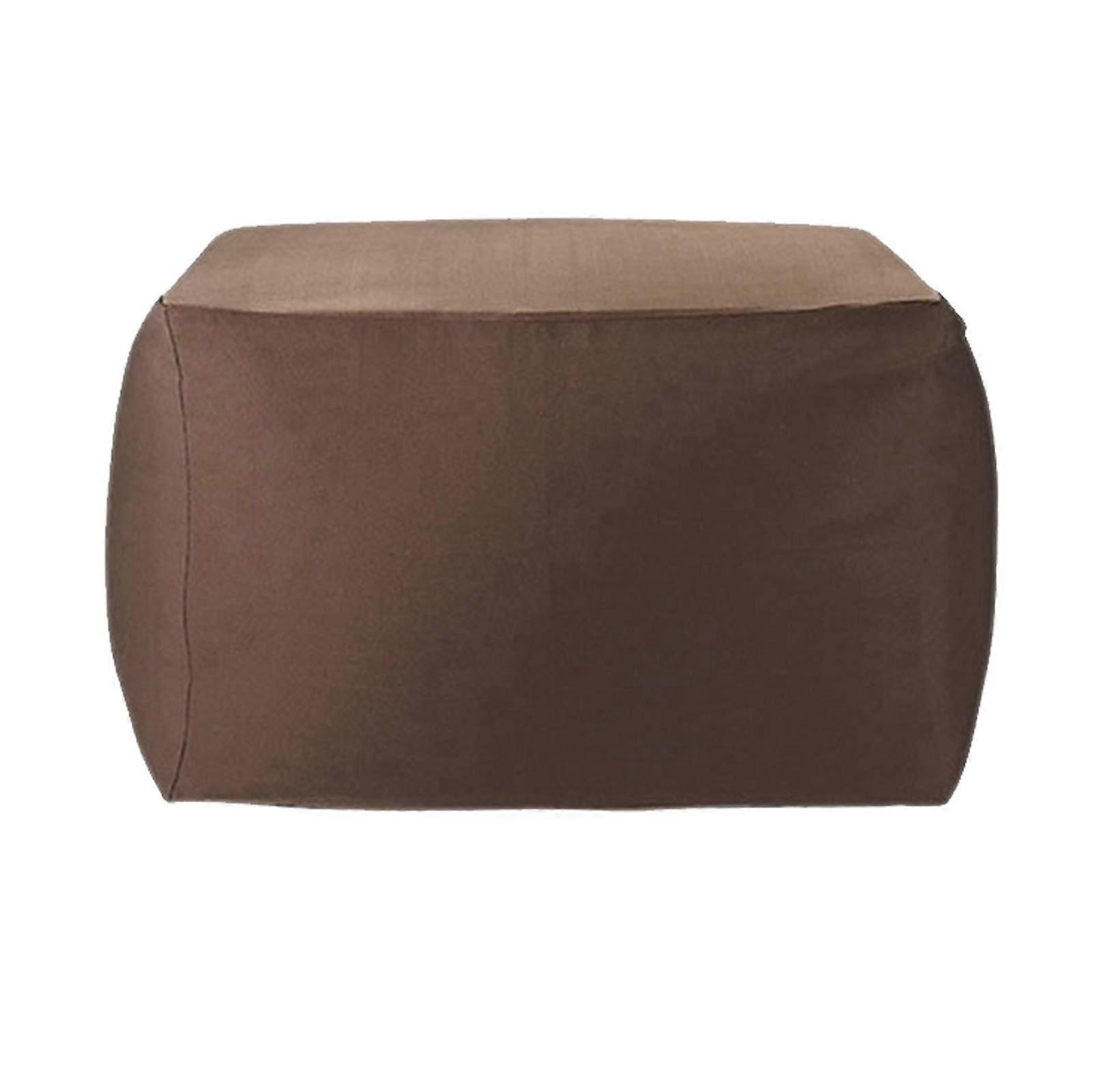 Lazy Sofa Cover (Without Filler) Suitable for Adults Square Bean Bag Sofa Cover Soft And Comfortable (65X65x43cm),Brown