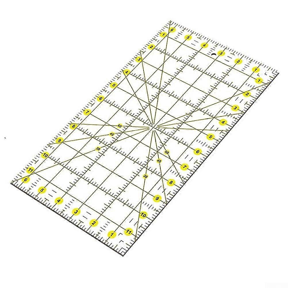 Two Tone Acrylic Patchwork Ruler for Quilting, 12-inch Size, Versatile Design for Sewing Techniques and Easy Measurements