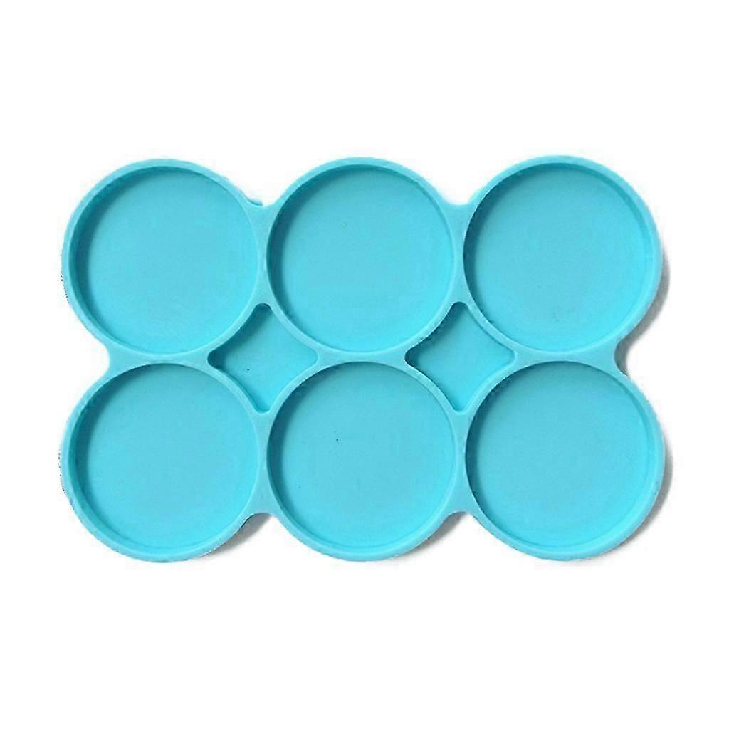6-Cavity Silicone Large Round Molds Disc Resin Coaster Molds 6 Pack Circle Molds Multipurpose Non-Stick DIY Molds