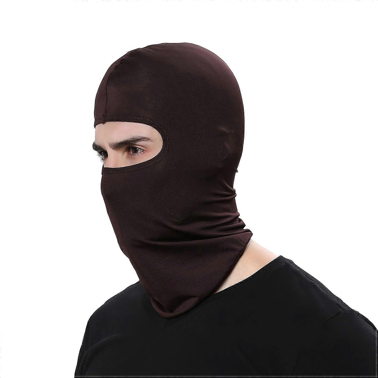 Solid Color Outdoor Cycling Sunproof Windproof Headgear Cap Bike Hiking Scarf Neck Face Cover - Coff
