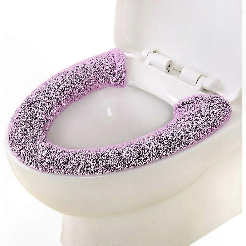 WC-Sitz Universal-WC-Ring Hochelastisch Abnehmbar und waschbar Kein Ausbleichen Winterwarm WC-Sitzbezug, lila