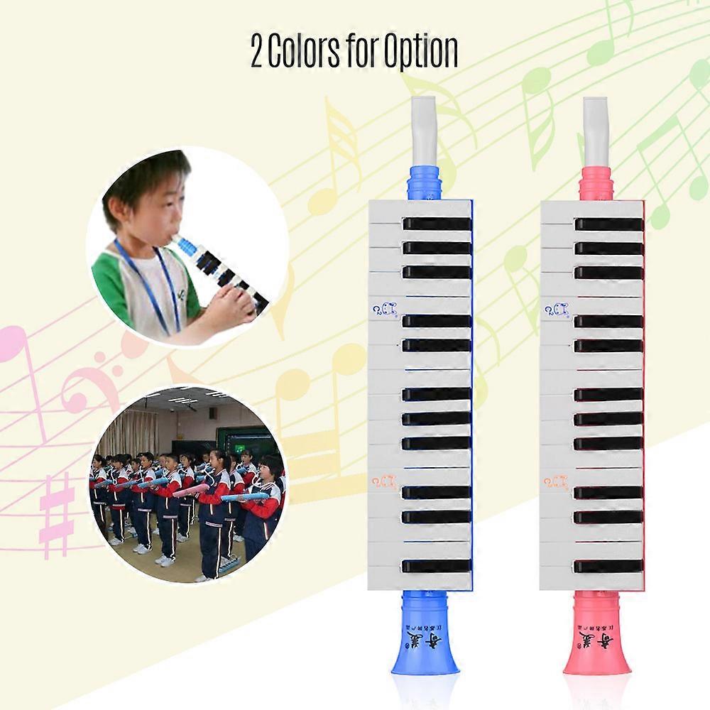 QI MEI QM27A 27 Keys Keybokard Harmonica Portable Melodica Musical Education Instruments for Beginners Students Blue
