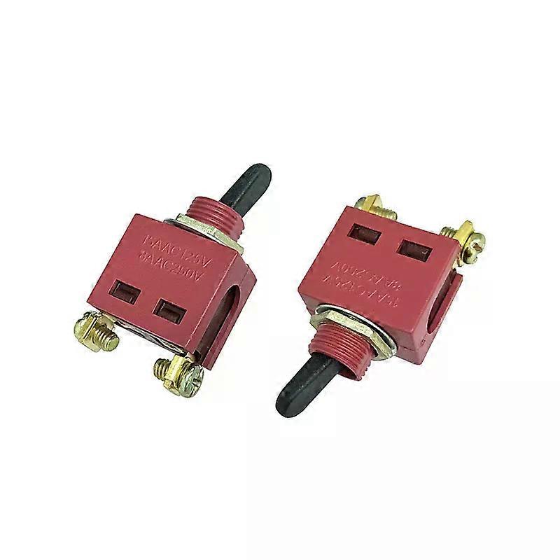 12mm toggle switch 2-pin 2-speed screw foot switch Black head flat handle switch STE115A12 plastic shaking head