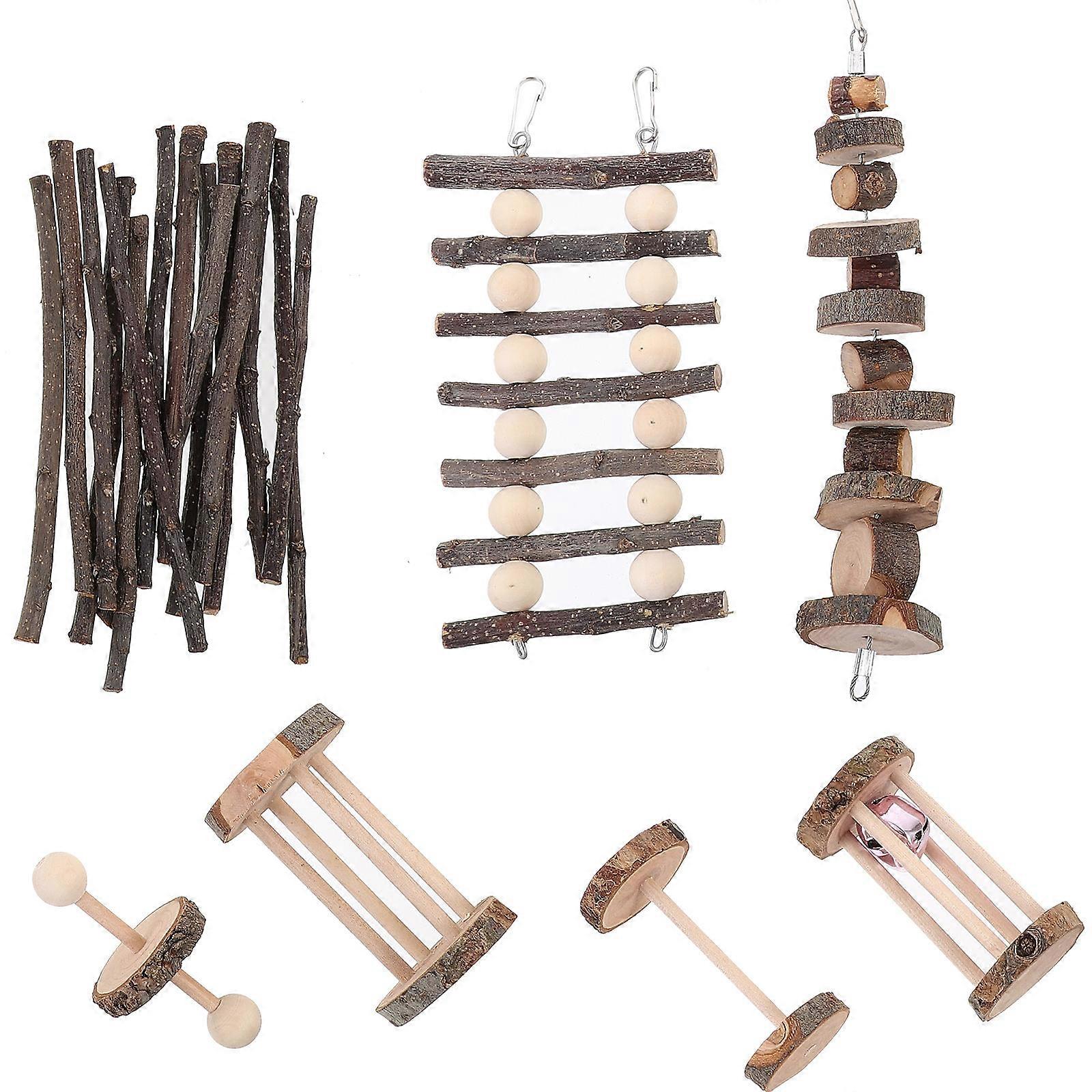 Natural Rabbit Chew Set for Hamsters, Squirrels & Guinea Pigs – Safe, Nutritious & Fun Chewable Ladder for Small Pets