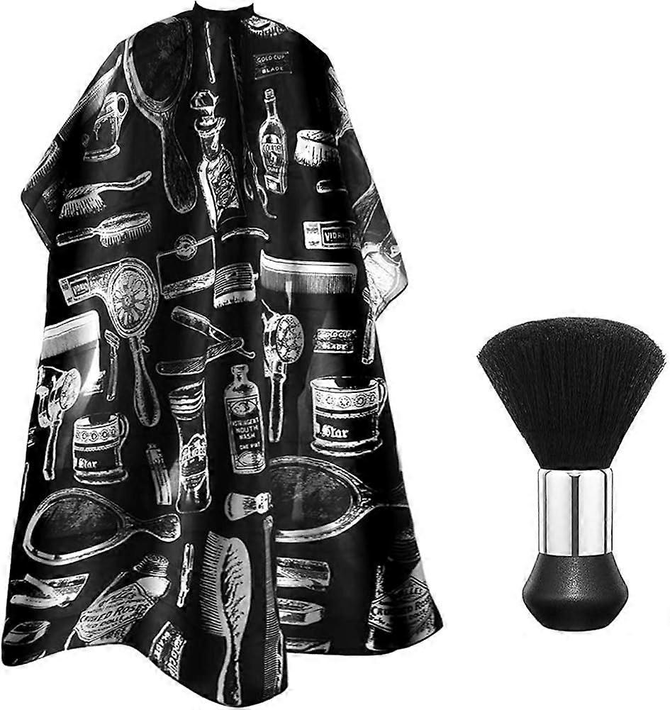 Universal barber cape with adjustable flexible hook closure, waterproof