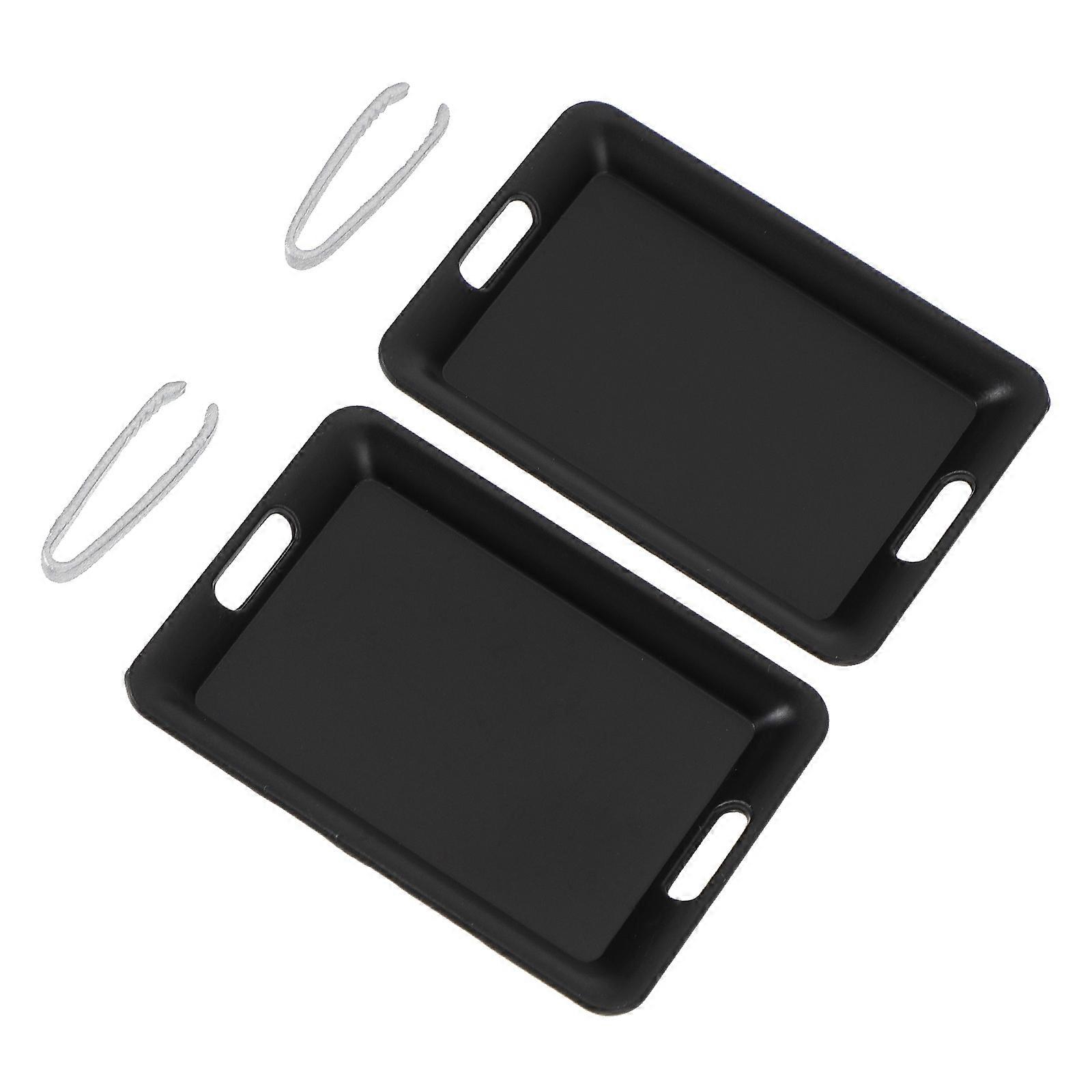 Toy Kitchen Accessories Bread Tray and Clip Mini Kitchen Decor Black for 2 Sets