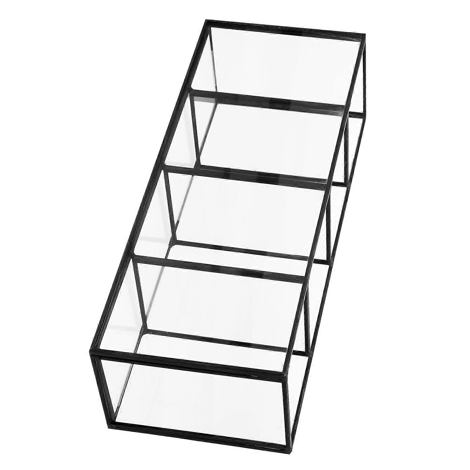 Desktop Organization Storage Box for General Users Black Brass and Glass Multipurpose Holder 1Set