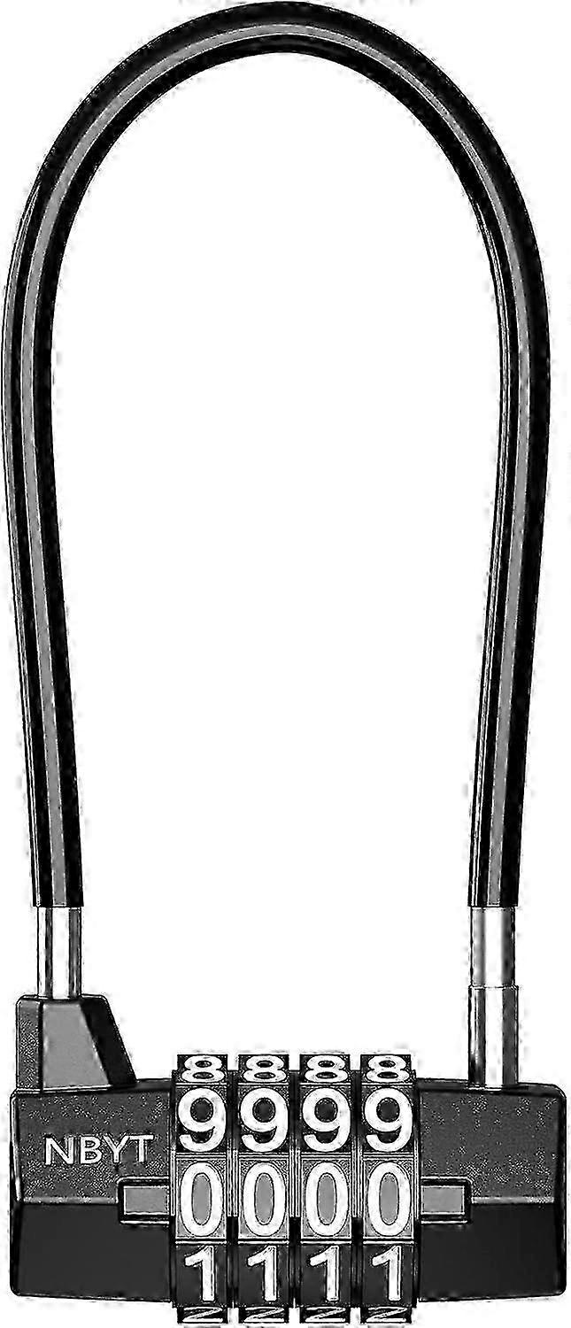 Waterproof 4-Digit Combination Security Lock with Hook for Cabinet Doors & Handles