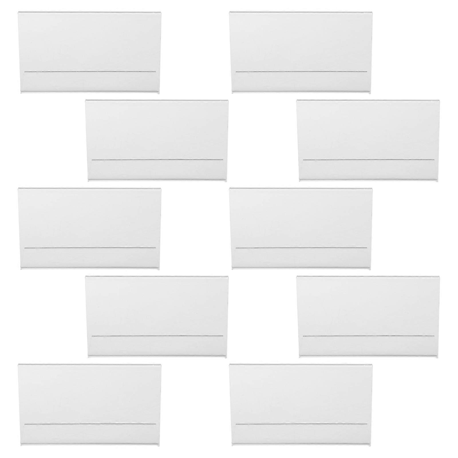 Clear Countertop Sign Holders with Self Adhesive Backing Transparent Label Stands for Price Displays in Supermarkets, Retail, Office & Classroom Use