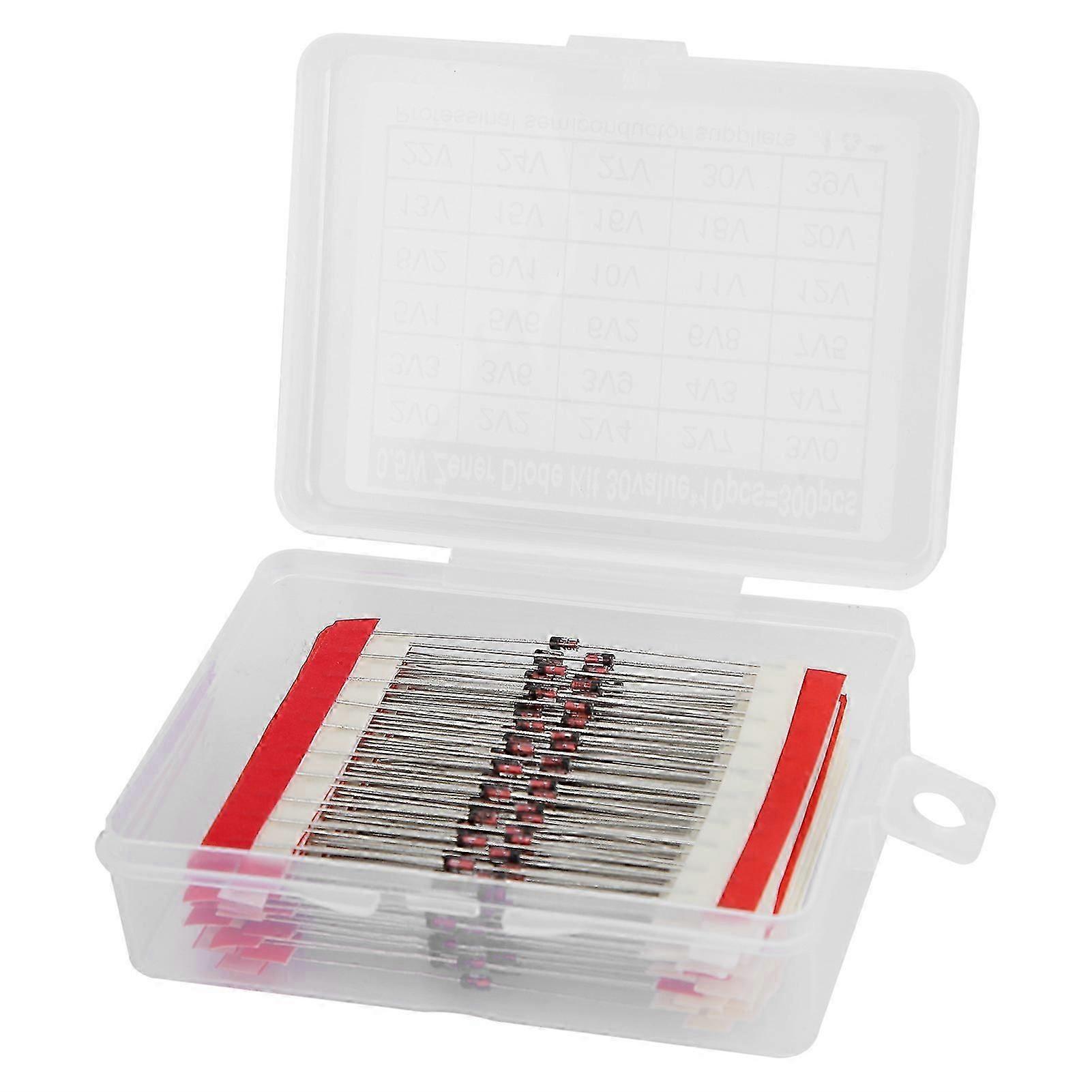 300Pcs Diodes Kit Low Power Consumption Stabilization Diode Assortment for Voltage References