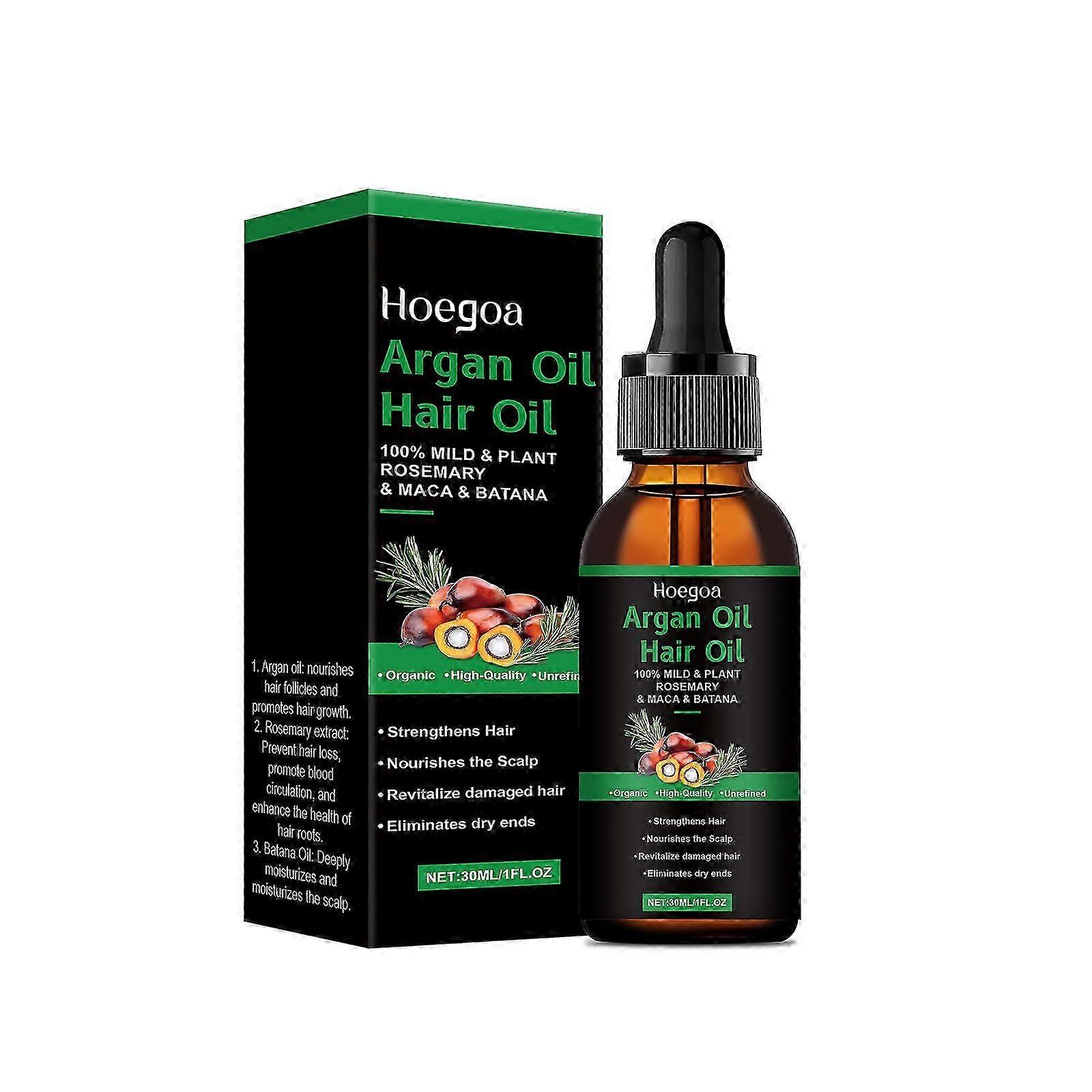 Huile de soin capillaire d’argan Hoegoa Améliore les cheveux secs et crépus, nourrit les cheveux