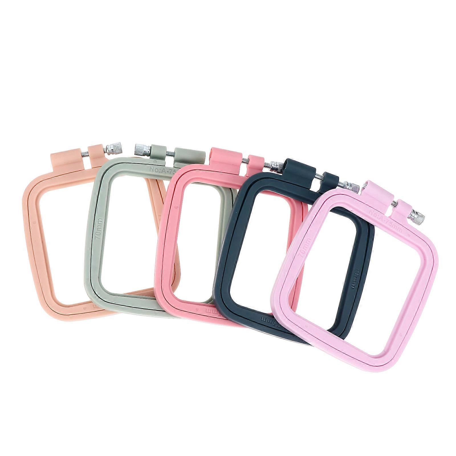 5pcs Durable Plastic Cross Stitch Hoops Mini DIY Square Embroidery Frames for Art, Craft, Sewing – Easy to Use Design for Beginners & Enthusiasts