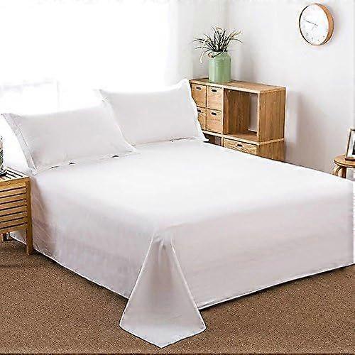Drap plat 100 % coton, doux, soyeux, doux pour la peau, respirant, drap de lit confortable