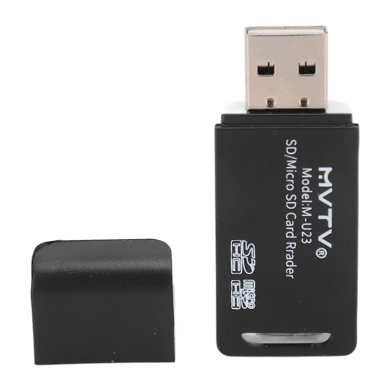 2 in 1 Storage Card Reader Multifunction Portable High Speed Transmission USB 2.0 Card Reader for PC Laptop