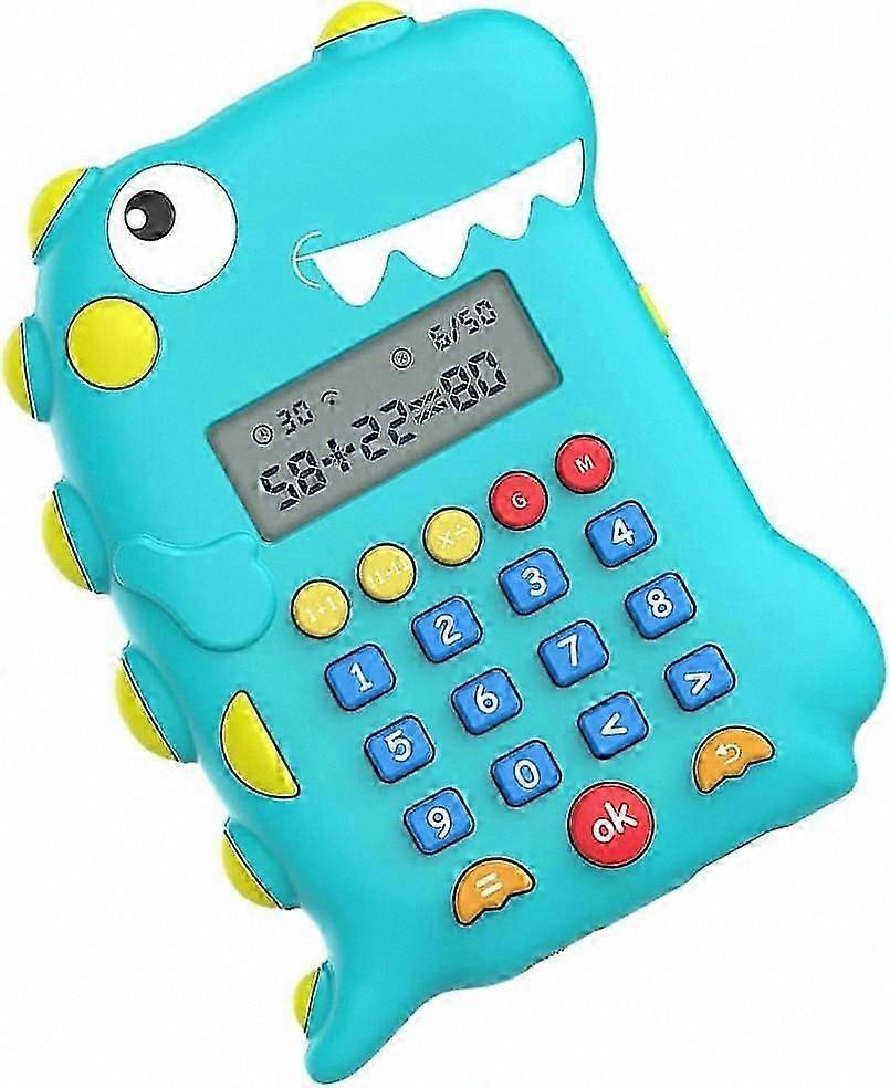 Dinosaur-Shaped Kids Calculator Cartoon Math Learning Tool Portable Office Helper