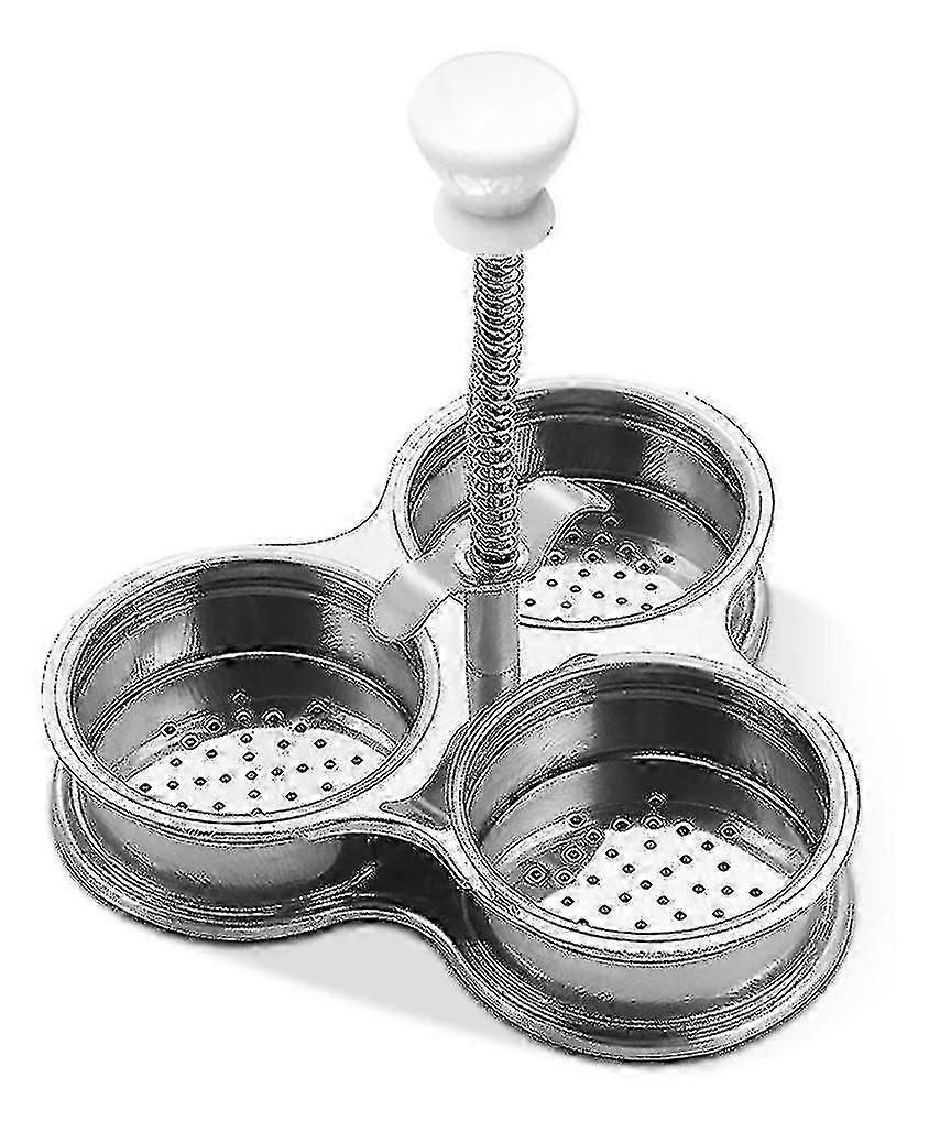 Egg steamer stainless steel three compartment breakfast kitchen gadget