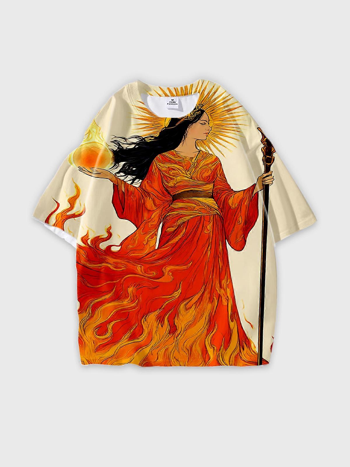 T-Shirt Short Sleeve Round Neck, Summer Casual Loose Graphic Tee, Unisex Pattern V2708