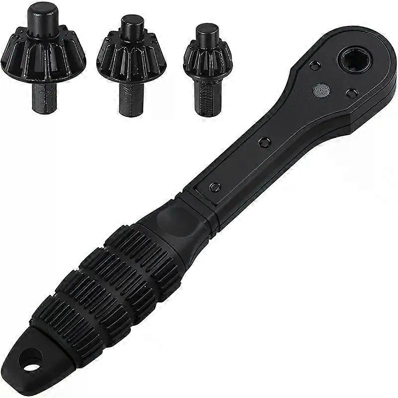 2-in-1 Ratchet Drill Chuck Key Wrench 4-Piece Iron Drill Wrench Set Universal Double Head Chuck Key Replacement Tool for Drill
