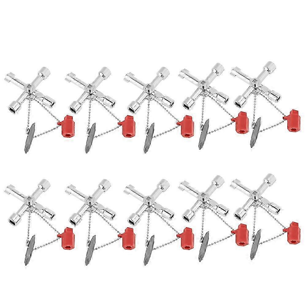 10pcs Multifunction Universal Control Cabinet Cross Key Wrenches Hand Tools