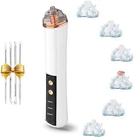 Blackhead Remover Pore Vacuum, Facial Pore Cleaner - 6 Suction Powers, 3 Adjustable Suction Levels, USB Rechargeable(white)