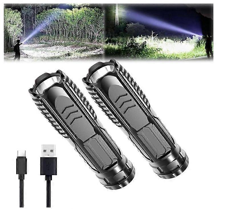 Flashlight, Flashlights for Camping, Multifunctional Rechargeable Flashlight, Rechargable Led, Waterproof Flashlight for Camping Outdoor(Gray)