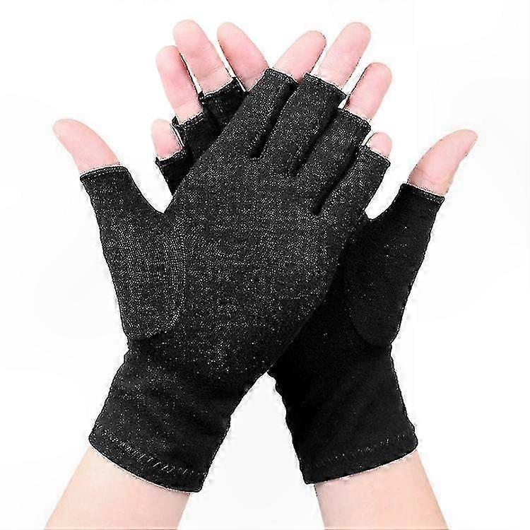 Support Gloves for Joint Pain Relief, Rheumatoid Osteoarthritis Compression Aids with Open Fingertips